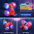 Miniatyrbilde 2 av 5: Spiderman fjernstyrt bil RC biler leker, oppladbart stunt RC bil med 360 flips 4WD hjullys