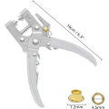 Miniatyrbild 2 av 4: TS-Öljetttång med 100 Öljetter - 16 cm Håltång för Läderbälte - 7,2 mm Guldmetallöljetter - För Tyger, Kläder, Skor