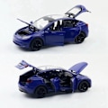 Miniatyrbilde 4 av 4: 1/32 Tesla Model Y SUV Lekebil Diecast Legering Metall Miniatyr Lyd & Lys Trekk Tilbake 1:32 Samling Gave til Gutter Tesla Model Y