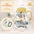 Miniatyrbillede 2 af 5: 2L Vandkande, Diamantdesign Glaskande, Glaskande med Rustfrit Stål Låg og Håndtag, Holdbar Vandkande til Frugtinfusion, Kaffe, Mælk