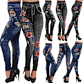 Miniatyrbild 3 av 5: Skinny Jeggings Dam Jeggings Stretchig Denim Look black 2XL