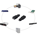 Miniatyrbillede 3 af 5: IEEE 1394 Typ FireWire 400 til 800 6-pins Hun til 9-pins Han FW 800 Han Adapter (2-pak)