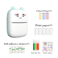 Miniatyrbillede 1 af 5: Bærbar Fotoprinter, Mini Termisk Printer, Trådløs Bluetooth-printer, Blækfri Printer, Klistermærke P