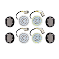 Miniatyrbillede 2 af 5: TS-Led Blinklys Pærer, 2 tommer Forreste Bageste Sort-finish Lys Røgede Linser Kit Til Touring Softail