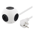 Pikkukuva 1 / 4: DELTACO Kuution muotoinen jatkojohto, 2xUSB-A 5V 2,1A, 4xCEE 7/4, 1xCEE 7/7, valkoinen 350