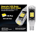 Miniatyrbillede 3 af 5: T15 W16W 921 906 baklys LED 500 lumen 16x chip 6000K 2 stk. - Perfekt hvid