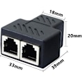 Miniatyrbillede 3 af 4: TS-Telefonstiksplitter RJ11 hun til 2 hun 6P6C inline kobling telefonforlængeradapter til fastnetfax (1