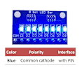 Miniatyrbillede 3 af 5: TS-10 stk. 3,3v 5v 8 Bit Blå Fælles Katode Led Indikator Modul Diy Kit Til Nano 4 Nodemcu V3