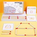 Miniatyrbillede 2 af 4: Matchende Puslespil Geometri Puslespil 30 Dobbeltsidede Kort Legetøj Til Børn Småbørn Puslespil Børn Til At Lære Geometri (FMY)