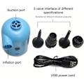 Miniatyrbilde 3 av 4: TS-N/Y Elektrisk luftpumpe for oppblåsbare bassenger, rask oppblåsingspumpe med 3 dyser, bærbar USB-ladeoppblåser og deflatorpumpe for m