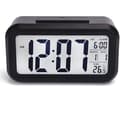 Väckarklocka med LED-display, temperatur, stor LCD-siffra, bakgrundsbelysning, snooze, smart ljussensor för sovrum, hem, kontor och resor, svart...