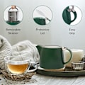 Miniatyrbillede 3 af 5: Porcelænstekande (500ml) Mørkegrøn Håndlavet Tekande | Fint Maskenet Infuser til Løse Blandinger Fremstillet af Rustfrit Stål, Tekander