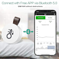 Miniatyrbilde 2 av 5: Trådløs termometer hygrometer, Oria Mini Bluetooth 5.0 fuktighetstemperatursensor med dataeksport og alarm