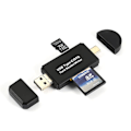 Miniatyrbild 1 av 2: TS-3i1 Minneskortläsare USB/MicroUSB/USB Typ C
