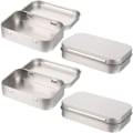 Miniatyrbilde 1 av 5: 4 mini metallbokser rektangulær blikkboks med hengsler Liten oppbevaring for godterigaver Småting Favoritter
