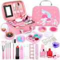 Miniatyrbillede 1 af 4: Børnemakeup Legetøj Piger, 20 stk Makeuptaske, Rosa Makeup Sæt Legetøj Bedste Gave til Pige Behagelig