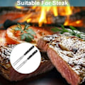 Miniatyrbilde 3 av 4: TS-Kjøttgaffel med trehåndtak, 2 stk, rustfritt stål, lang smidd grillgaffel for kalkuner, biffer, steker og kjøkken, Universal, A