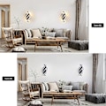 Miniatyrbillede 5 af 5: LED Væglampe, Indendørs Væglampe Moderne 26w, Indendørs LED Væglampe Buet Design, 3000 K Varmt Hvidt Lys, Sort, Til Soveværelse, Arbejdsværelse