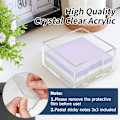 Miniatyrbillede 2 af 5: Akryl Sticky Note-Holder, 3 x 3 Klar Akryl Sticky Note-Dispenser med Pastell Sticky Notes för Sovsal och Skrivbordsförvaring