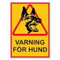 Miniatyrbild 1 av 3: VARNING FÖR HUND Skylt - Hundskylt / Varningsskylt / A4