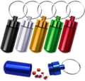 6-pack aluminium pill box, pill box keychain, portable mini pill box