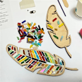 Miniatyrbilde 3 av 5: TS-Turkis Fjær Mosaikk DIY Kit Fjær Kunst Kit DIY Kit Fjær Håndverk Bursdagsgave Mosaikk Laging