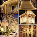 Miniatyrbild 5 av 5: 24M 200 LED-ljusslinga, LED-slingor med fjärrkontroll, strömdriven, vattentät för inomhus/utomhusbruk, perfekt för julbelysning