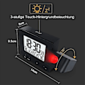 Miniatyrbild 5 av 5: Projektionsväckarklocka för sovrum, stor väckarklocka med takprojektion, USB-port, batteribackup, 180°-projektor, LED-display FRÅN Black