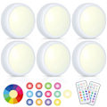 Miniatyrbild 1 av 5: LED spotlights 6 st med 2 fjärrkontroller RGB design många färger Vit{HH} Vit Vit