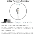 Miniatyrbilde 2 av 5: 60W Macbook Pro-lader - Erstatnings 60W L-tip Macbook-lader for gamle Macbook Pro 13 tommer - Universell strømforsyning kompatibel med Macbook Pro 13 I