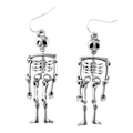 Miniatyrbilde 1 av 5: Hengende dødninghode-øredobber - Halloween - Leddet skjelett for kvinner