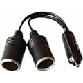 Miniatyrbillede 1 af 4: TS-1 til 2 Cigarettænder Forlængerkabel, Bil Cigarettænder Stik Han til Hun, DC 12V 24V Adapter Splitter 1 til 2 Splitter med lys