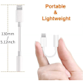 Pikkukuva 5 / 5: 2 kpl Apple Lightning - 3,5 mm:n kuulokeliitäntäadapteri Aux Audio Kuulokkeet/Kuulokedongle Stereokaapeli iPhone 7/7 Plus/8/8 Plus/x/xs -puhelimille