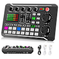 Miniatyrbillede 1 af 5: F998 Live Lydkort Audio Mixer Podcast, Stemmevæksler til bestyrelse til mikrofon Karaoke