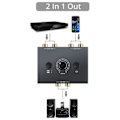 Miniatyrbillede 5 af 5: RCA Stereo Audio Bi-direktionel Switch med Mute-knap Bærbar L / R Stereo Audio Switch Audio Splitter 2 X 1/1 X 2 [OM]
