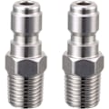 Miniatyrbild 1 av 4: Koppling för högtryckstvätt, snabbanslutningskontakt, 1/4\" NPT hane, 5000 PSI, 2-pack