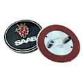 Miniatyrbild 3 av 5: 2 st kolfiber bil fram huv logotyp bagageutrymme emblem för Saab 68mm