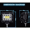 Pikkukuva 2 / 4: TS-4\" 60W LED-työvaloprojektori LED-valopalkki Ajovalo 10800LM, Vedenpitävä IP67, Sumuvalot Maastoautolle Traktorille Kuorma-autolle SUV ATV