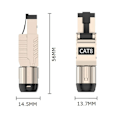 Miniatyrbilde 4 av 5: TS-1 stk. Rj45 Cat8 Ethernet-kabelkontakter Rj45 Metall Verktøyfri Enkel Terminering Plugg 2000mhz 40g Lan