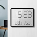 Miniatyrbillede 4 af 5: Smal LCD-skærm Elektronisk digital ur kan hænges på væggen bag med magnetsug Kan hænges på køleskab, temperatur- og fugtighedssensor