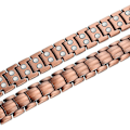 Miniatyrbillede 3 af 5: Kobbermagnetarmbånd til mænd lindrer gigt smerter elegant 99,99% rent kobberarmbånd med dobbelt række kraftfulde magneter guld