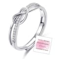 Sterling Silver Ring Forever Linked Silverringar för Kvinnor S925 Justerbara Tumringar för Mamma Kärleksknut Dotter Ringar Jul Mors Dag
