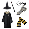Pikkukuva 2 / 2: Harry Potter 6 osainen setti Taika Velho Naamiaisasu Viitta Puku Z - Täydellinen keltainen 155cm (11-12 vuotta)