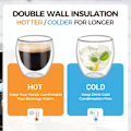Miniatyrbillede 2 af 5: st dobbeltvæggede kopper glaskrus, transparente dobbeltvæggede kaffekopper, dobbeltvæggede, cappuccino, latte og isolerede (80 ml) {HH}