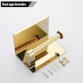 Miniatyrbillede 5 af 5: 304 T55 Toiletpapirholder i rustfrit stål, børstet guld, rustfrit stål, toiletpapirholder med hylde - Perfekt