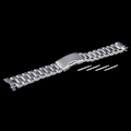 Miniatyrbild 2 av 2: 22 mm Armband i Rostfritt Stål med Solida Länkar, Böjd Ändstycke, 4 st Fjäderstift (Silver)