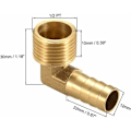 Pikkukuva 2 / 4: TS-Letku Liitin Messinki 90° Kulmaliitin 12mm Letkuliitin x1/2\" G Uros Letku 2kpl