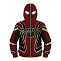 Miniatyrbilde 1 av 2: Barn Gutt Spider-Man Hettegensere Hettegenser Glidelås Jakke Topp Yttertøy Fans Gave Mørk Rød Spiderman 6-7 År