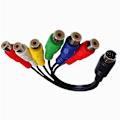 Pikkukuva 2 / 5: TS-10 Pin S-video Naaras Rgb 6 Rca 10 Pin Din S-video Uros Komponenttikaapeli 30cm Pc Hdtv Rgb Com:lle