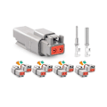 Miniatyrbillede 5 af 5: 5 Sæt 4 Pin Dt Stik Kit Vandtæt Dt Stik Størrelse 16 Stemplede kontakter Tætningspropper til bil - Perfekt